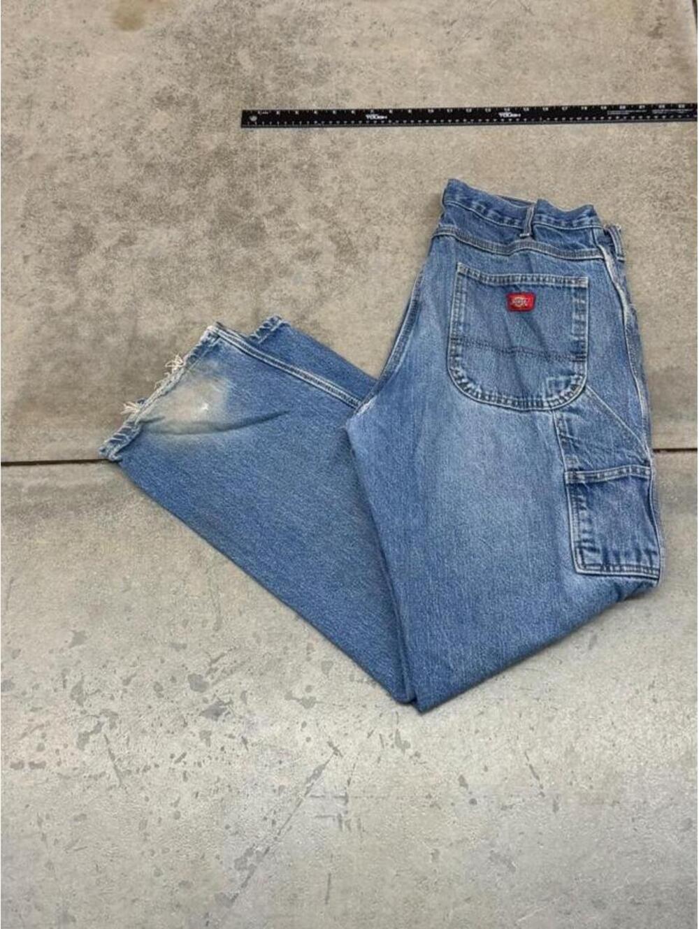 vintage dickies faded blue relaxed baggy fit jeans size 36 x 32